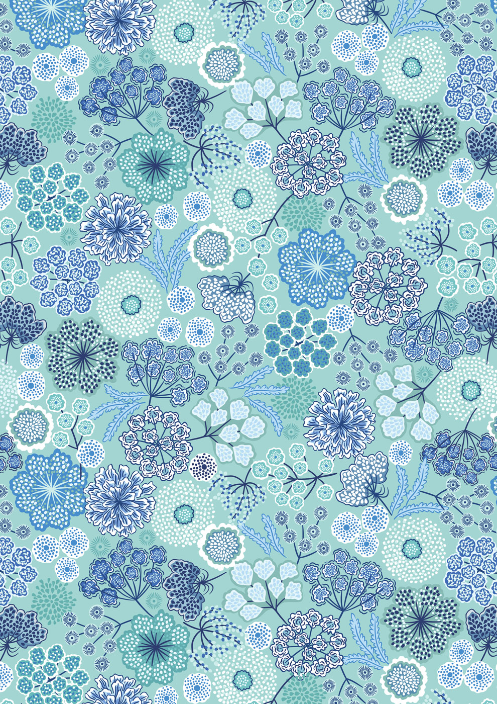 Jardin d’Hiver Flannel – Large Winter Floral on Ice by Lewis & Irene – F926A