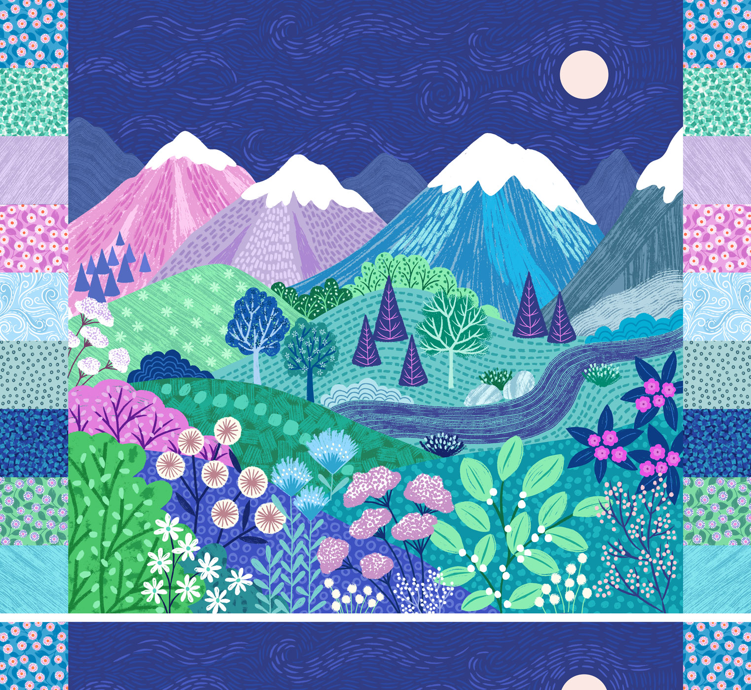 Snowy Mountains Panel Quilt Kit by Lewis & Irene