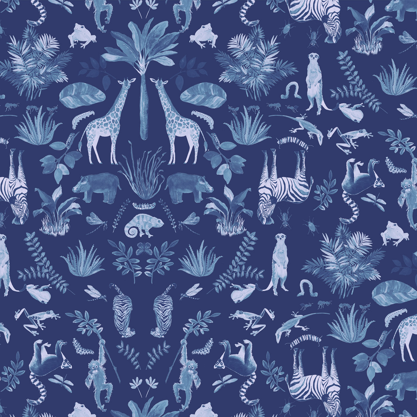 Night-time Animals – Midnight Fabric by Lewis & Irene – WB077